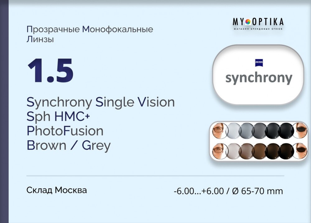 Линза Synchrony 1.5 PhotoFusion Grey Brown