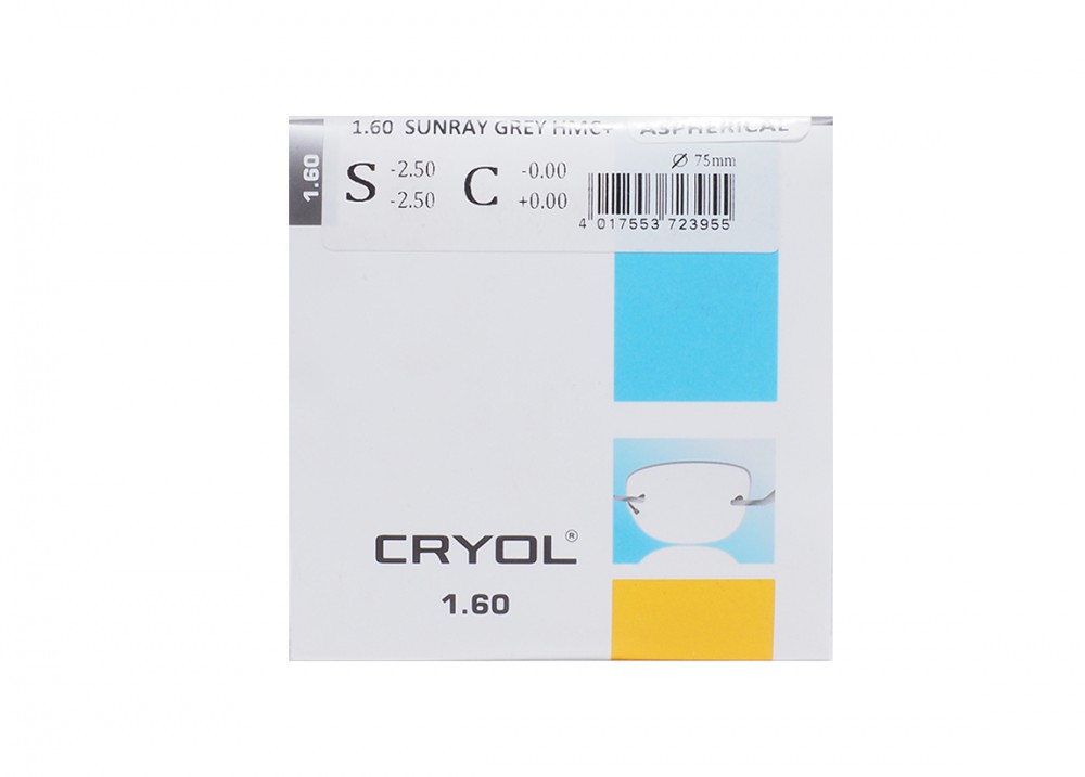 Линза Cryol 1.6 AS Sunray Grey HMC